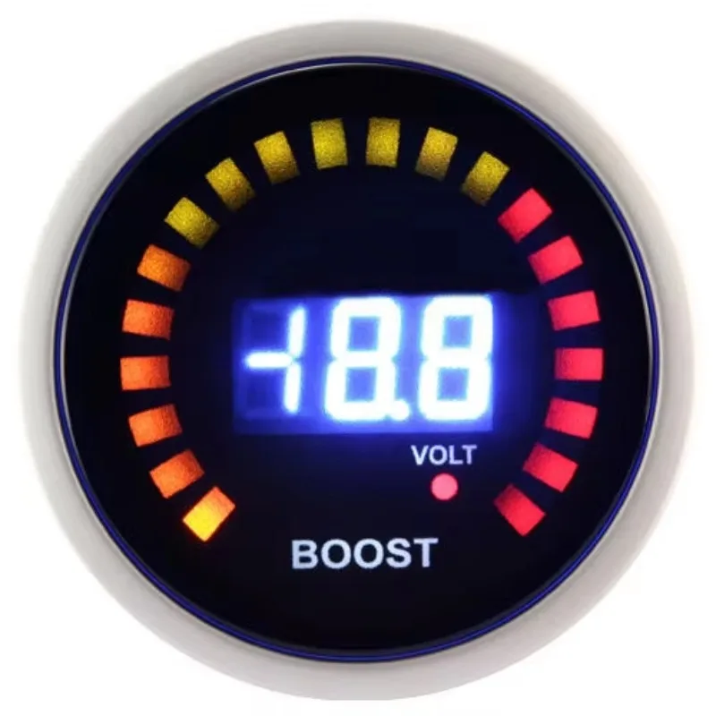 

52mm Digital Black Face Blue LED Car Sensor Turbo boost Gauge 12V for Car Truck Bus