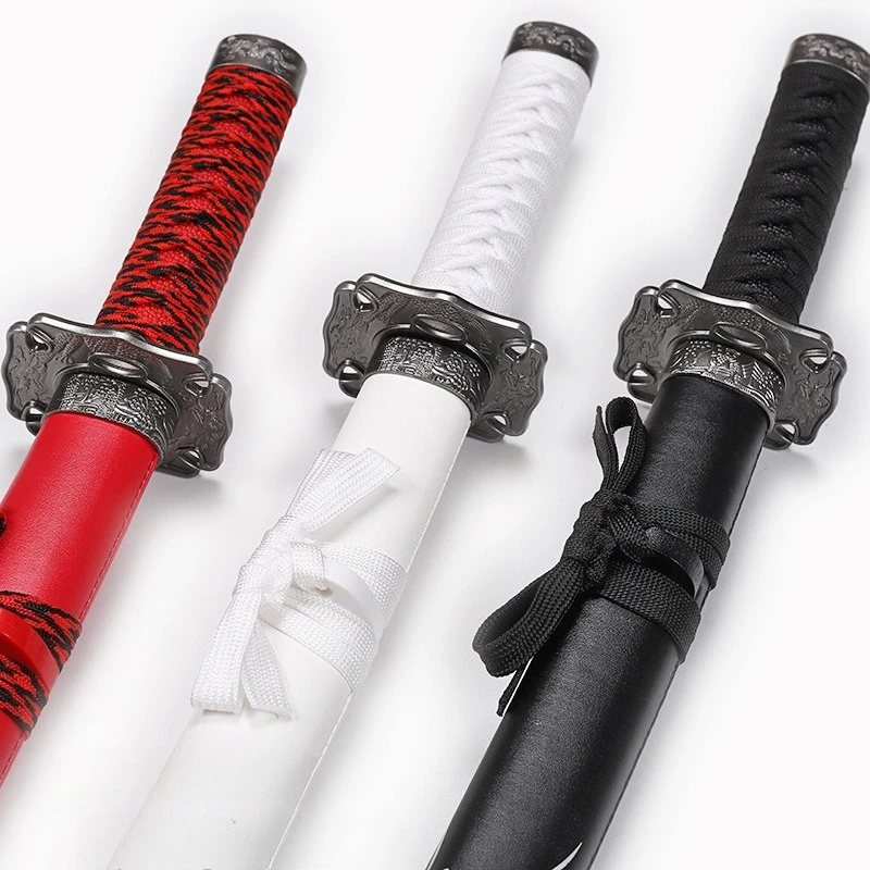 Espada samurái de 50cm/19,69 pulgadas, Katanas japonesas, modelo de Cosplay, accesorios de bambú con funda, práctica coleccionable, adornos de escritorio, manualidades