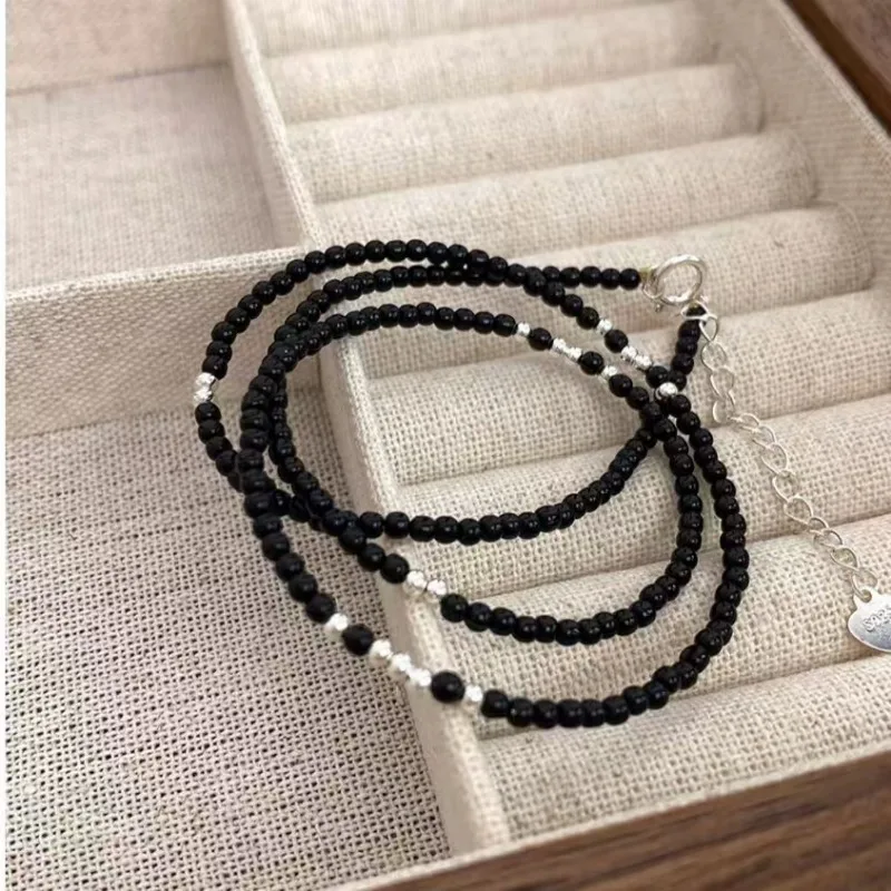 

National Style Chalcedony Agate New Chinese Necklace Beaded Collarbone Chain Hot-selling Accessories New Dopamine