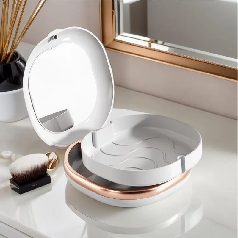 

Magnetic Braces Case With Mirror Dental Retainer Box Case Aligner Mouth Guard Container For Teeth Travel False Denture Box