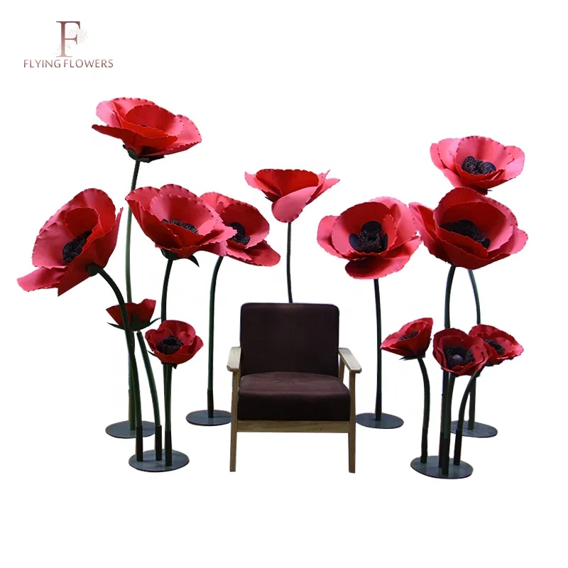 Handmade Wedding And Party Elegant Paper Flower Decoration Giant Poppy Eva Foam Flower Factory Direct Advantage