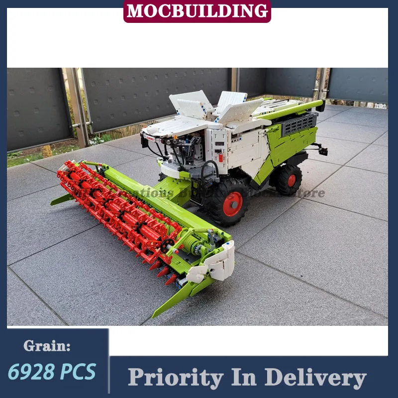 MOC City Technology Farm 8900 Combine Harvester Model Building Blocks Tractor Transport Vehicle Collection Toys Gifts