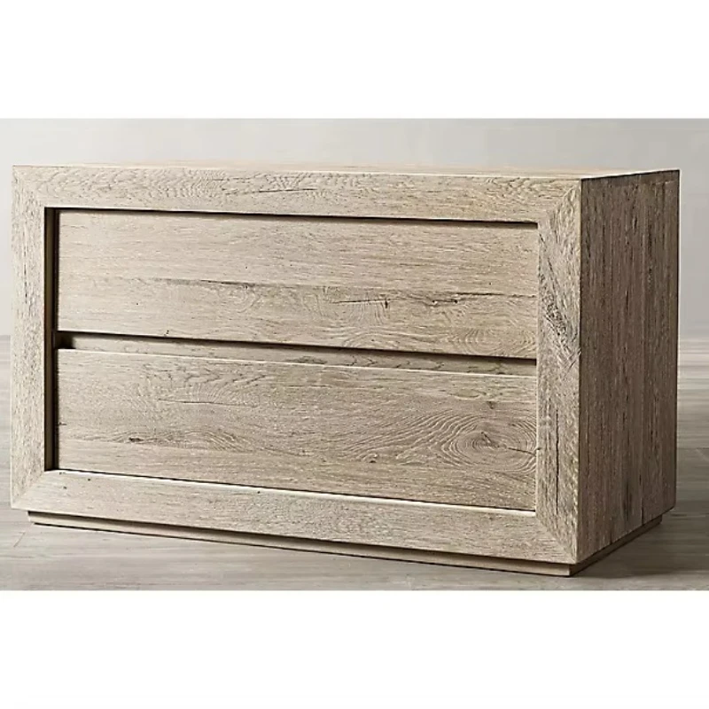 أثاث غرفة نوم داخلية فاخرة من خشب البلوط الصلب وطاولة بجانب السرير بدرجين