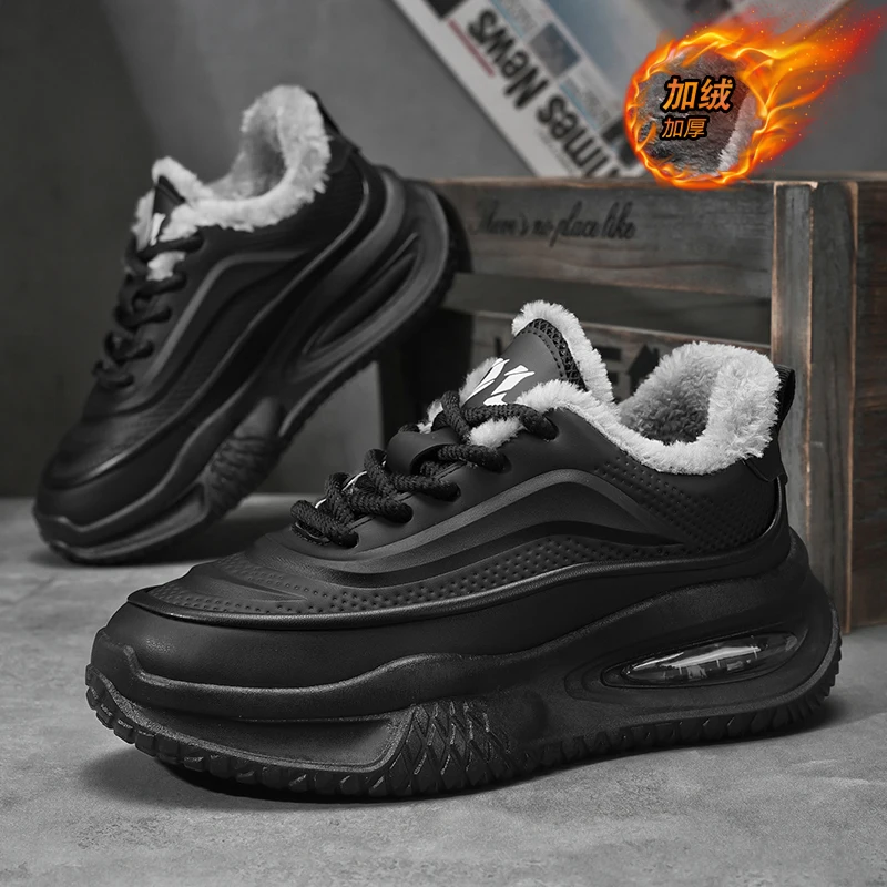 Bottes de neige d'hiver pour hommes, doublure en fausse fourrure, épaisses et chaudes, design une pièce, antidérapantes, durables, grande taille, séchage rapide, idéales, 2025