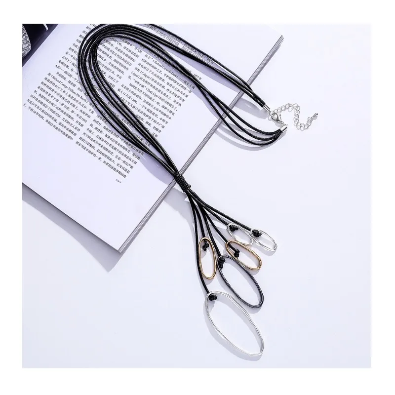 

Jewelry Explosive Necklace Fashion Long Chain Geometric Multi-level Foreign Trade Metal Sweater Chain