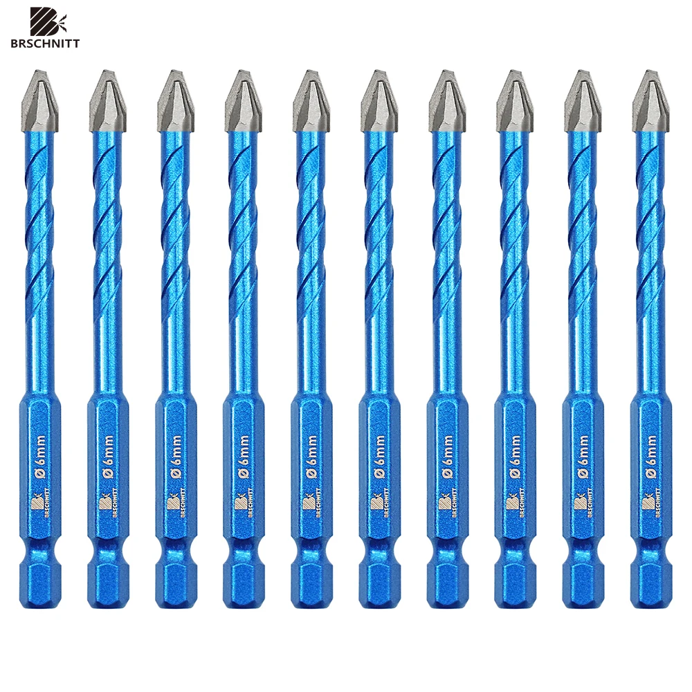 BRSCHNITT Set di punte per carotaggio da trapano Punta da trapano multifunzione per muratura in metallo duro per calcestruzzo, vetro, piastrelle in ceramica, foro per sega