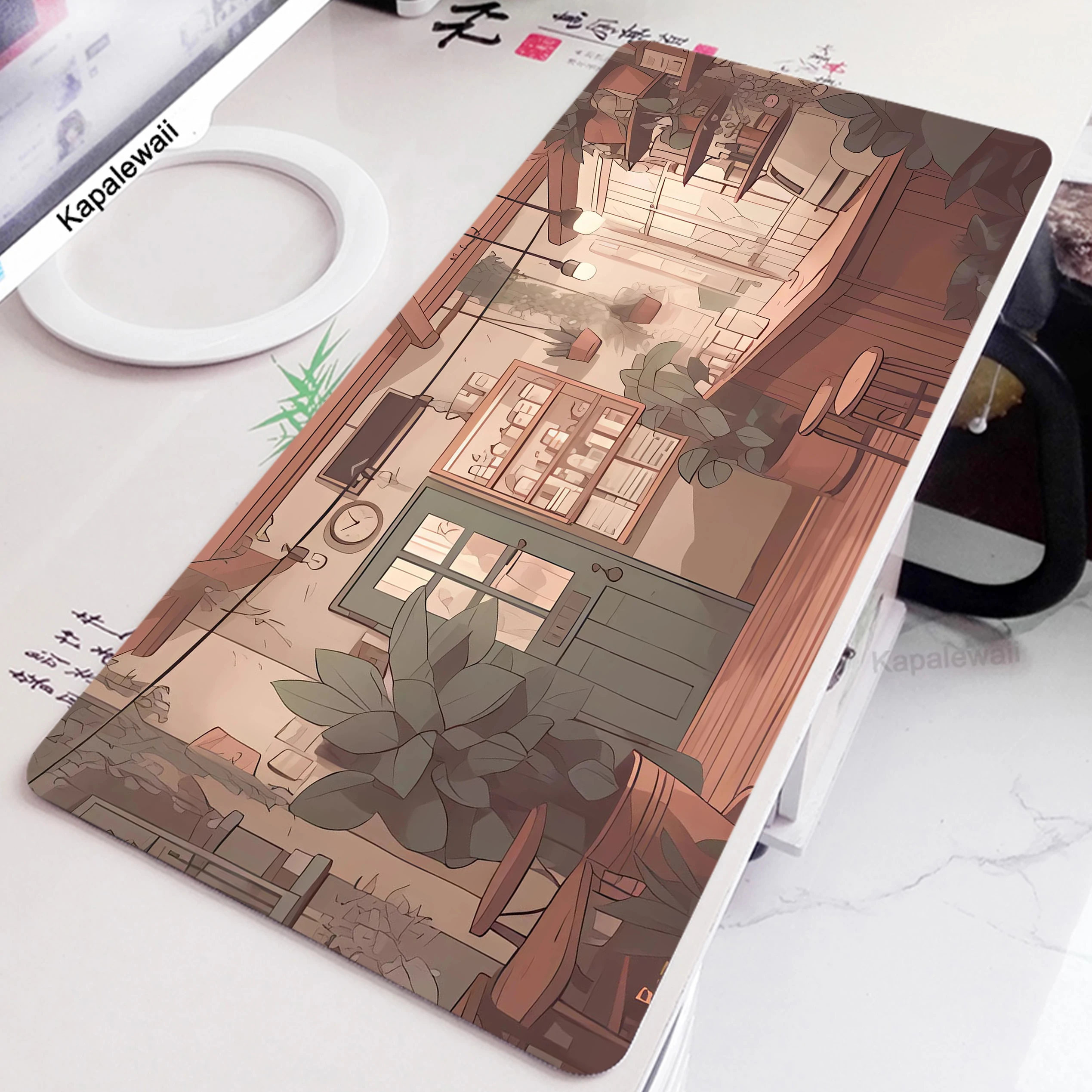 

Kawaii Cute Large Mouse Pad Art Anime Mousepad Black Mouse Mat XXL 900x400mm Home Office Rubber Desk Mats Big Keyboard Pads