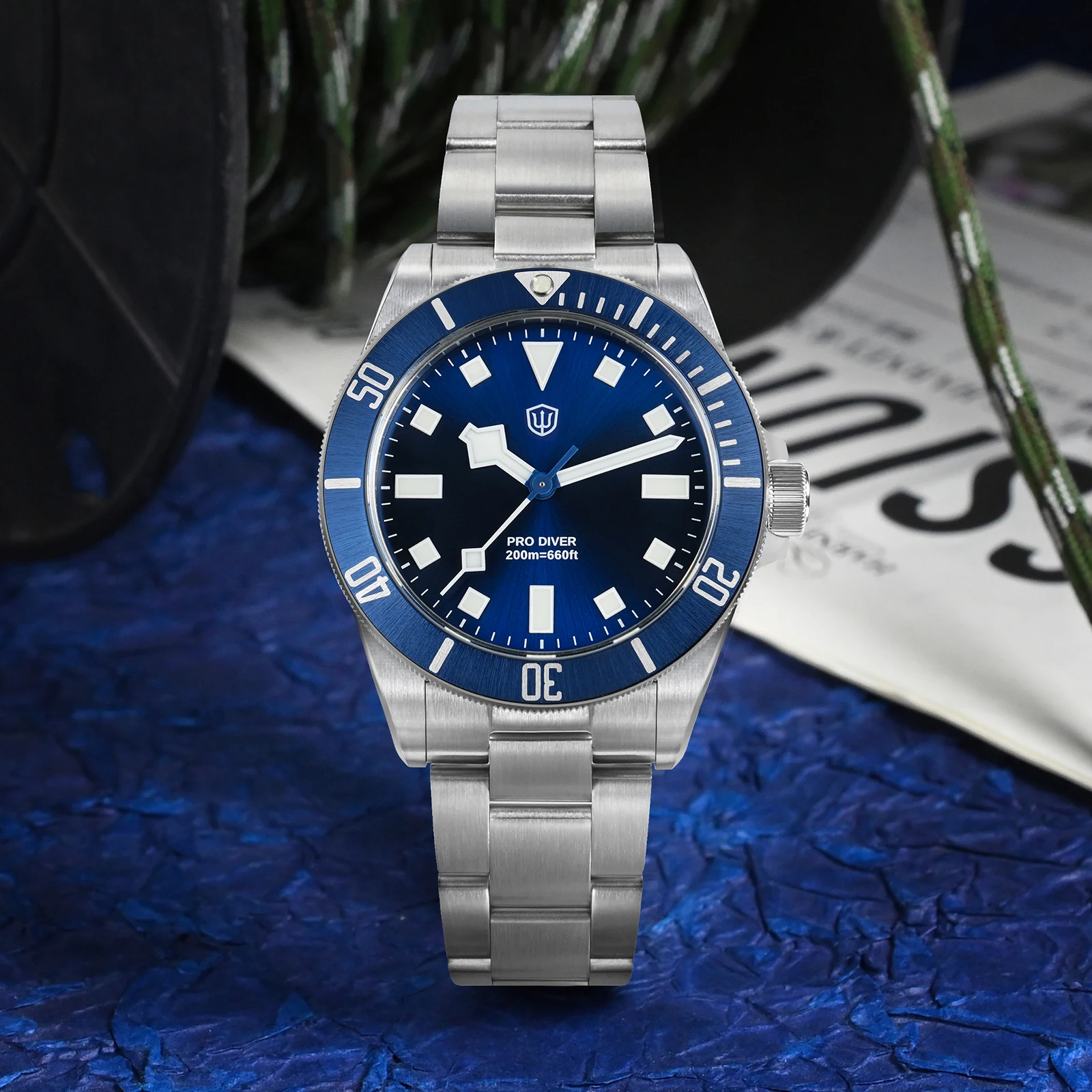 Watchdives WD1969B サンテクスチャードファッションクォーツ腕時計 VH31 サファイア 200 メートル防水高級時計ステンレススチールブレスレット