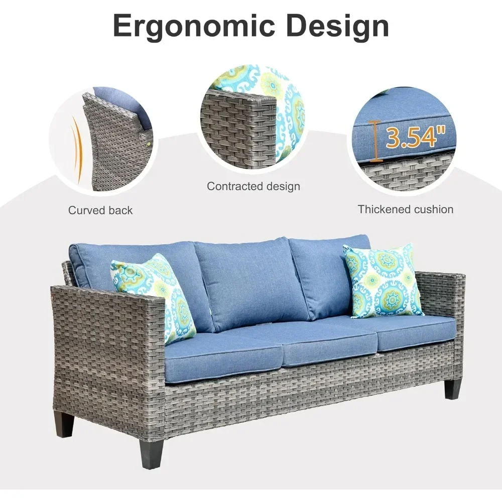 Sectional Sofa Rocking Square Outdoor Garden Easy Assembly Sturdy Durable Stable Comfortable Space Saving Ergonomic