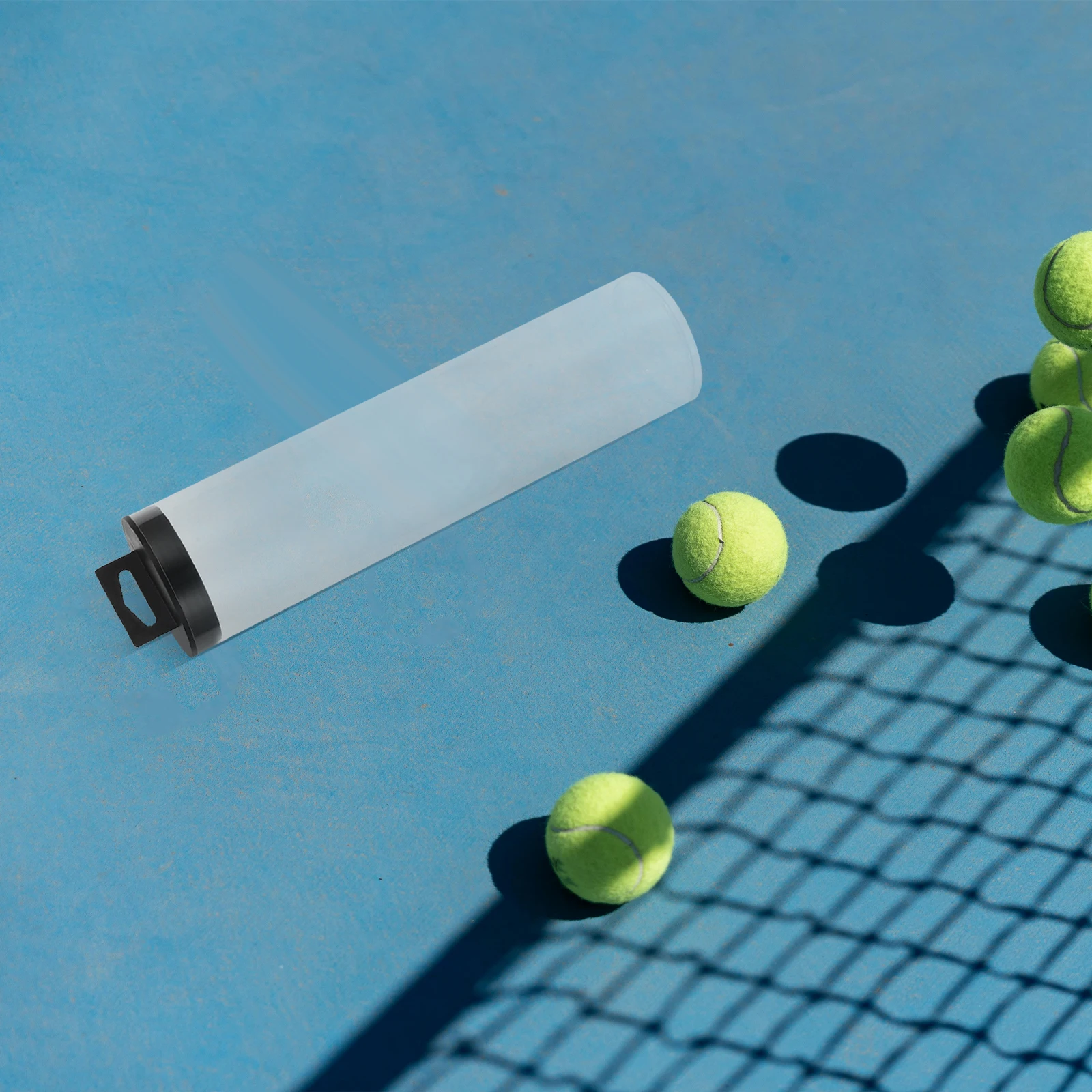 

Теннисный баллон, прозрачный контейнер, черная крышка, портативный держатель для мячей из ПВХ, многоразовый прочный прозрачный Slinger