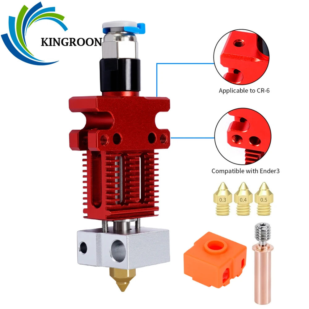 

KINGROON 3D Printer CR-6 SE Assembled Hotend Kit All Metal Extrusion Extruder 3D Print Parts for Creality Ender 3 CR5 PRO CR6 SE