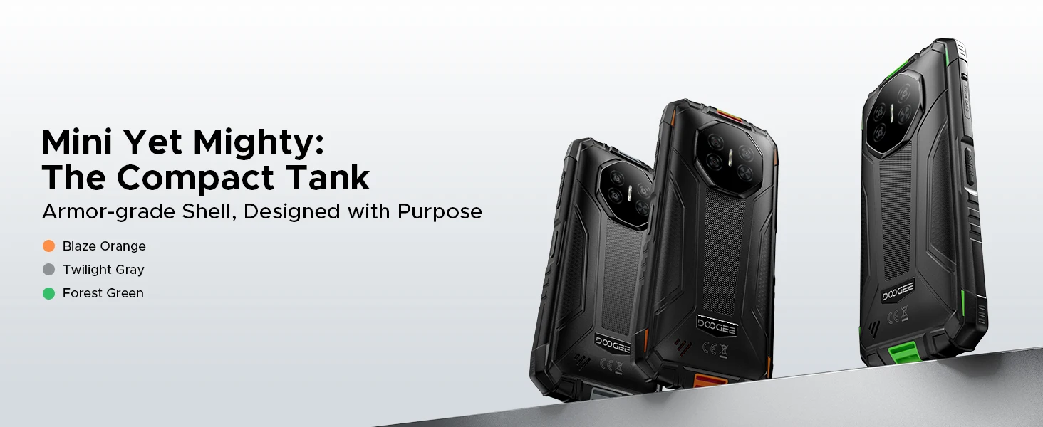 DOOGEE Fire 3 Pro Rugged Phone 8350mAh Battery 5.5'' Screen 16GB RAM (4GB+12GB)  128GB ROM UNISOC T7200 Android 15 Mobile Phone