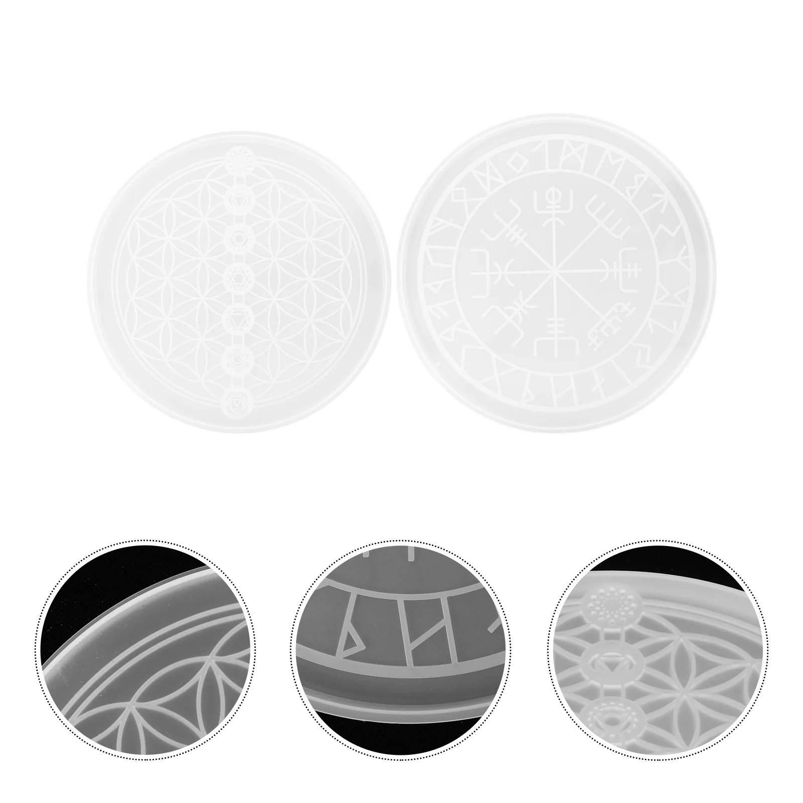 2 Pcs Divination Compass Mold Jewelry De Para Gelatinas DIY Tarot Molds Casting Epoxy Silicone Rune Stone