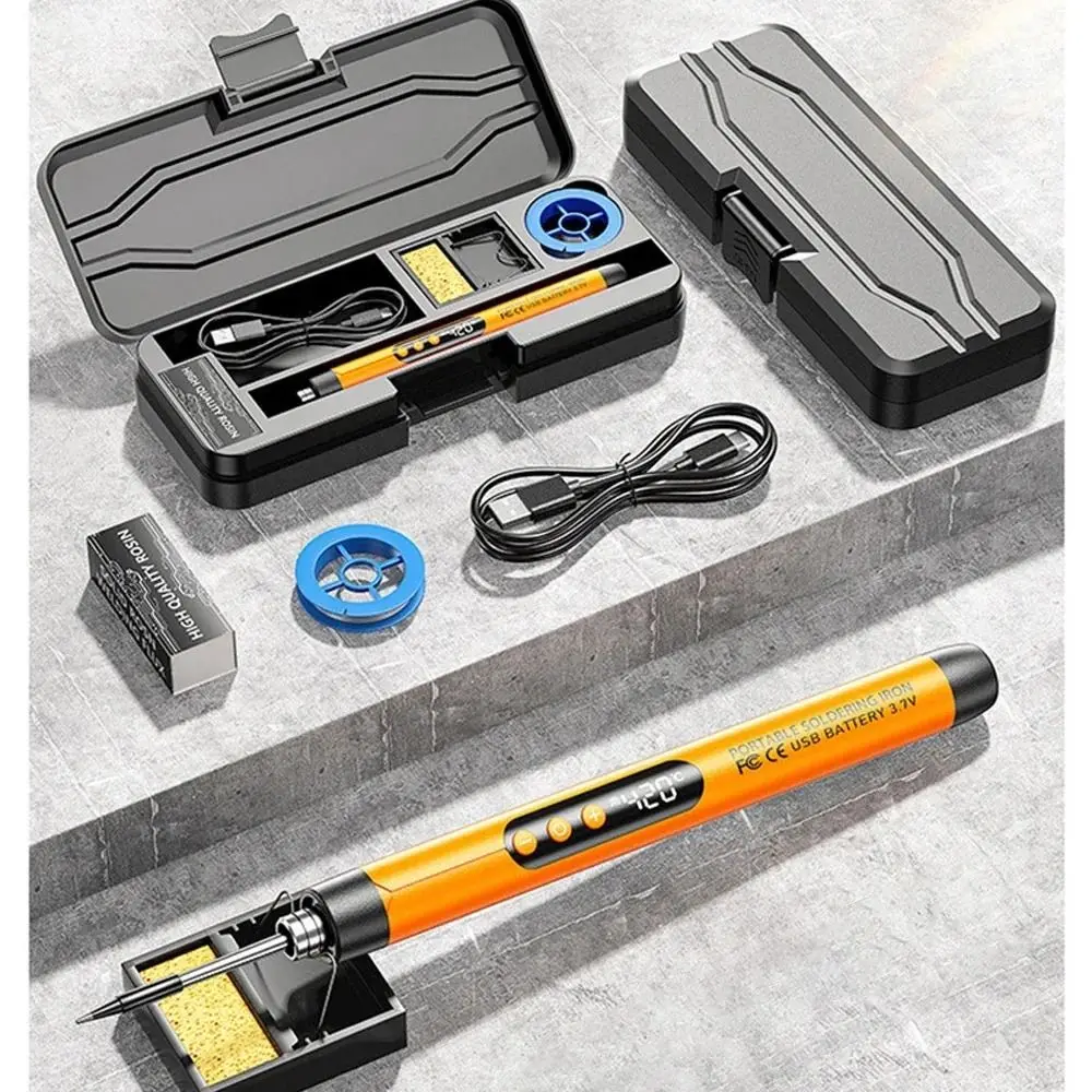 

LED Digital Display Electric Soldering Iron Set 1000mAh Battery Fast Heating USB Soldering Iron Rechargeable Portable