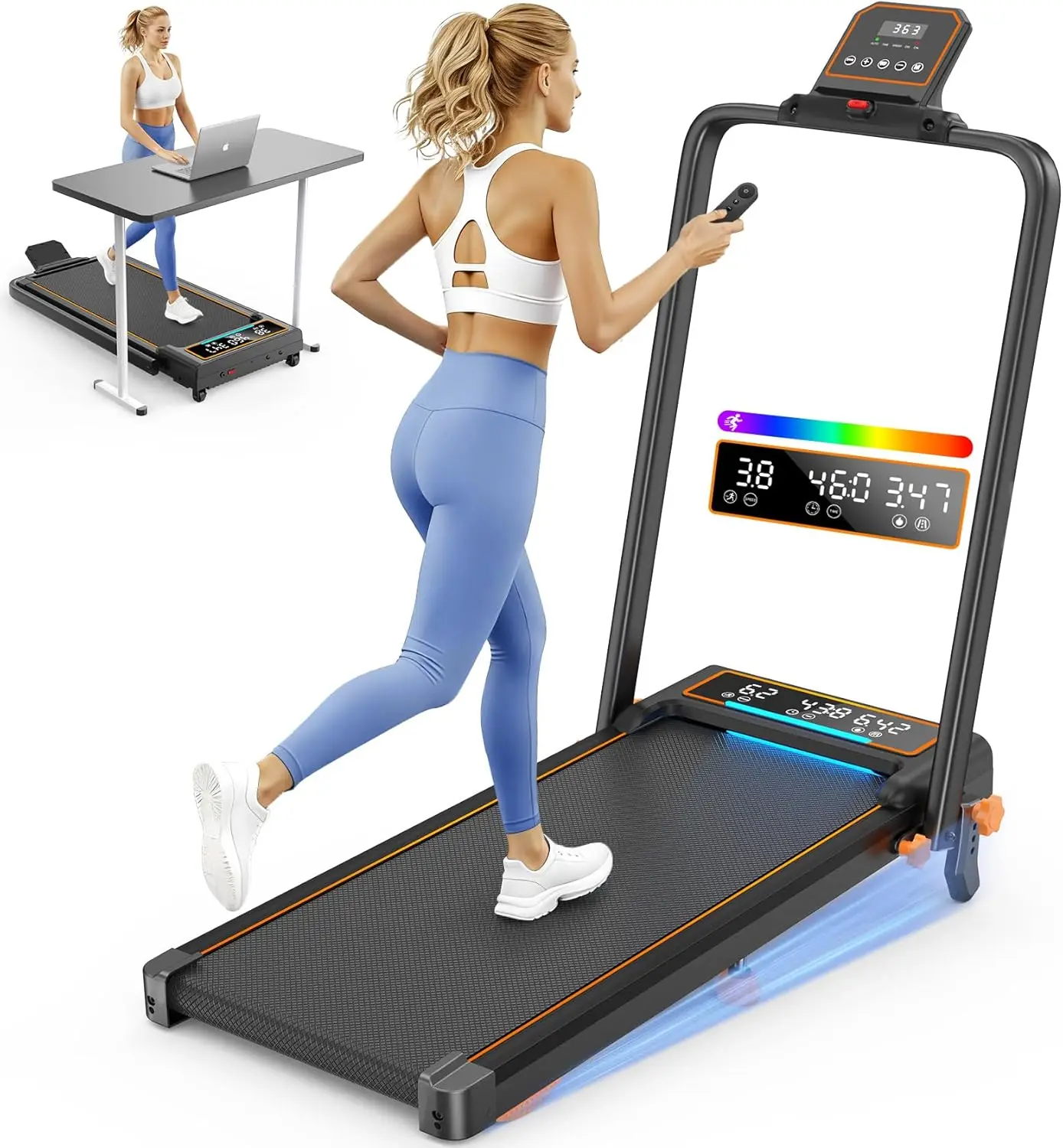 Home Exercise, Not Specified, No Color Specified, 4-in-1 Design with 15% Incline & Dual LED Display