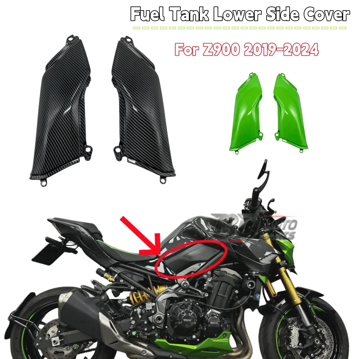 Fit for Kawasaki Z900 Z 900 2017 2018 2019 2020 2021 2022 2023 2024 Motorcycle Fuel Tank Lower Side Cover Panel Trim Fairing Kit