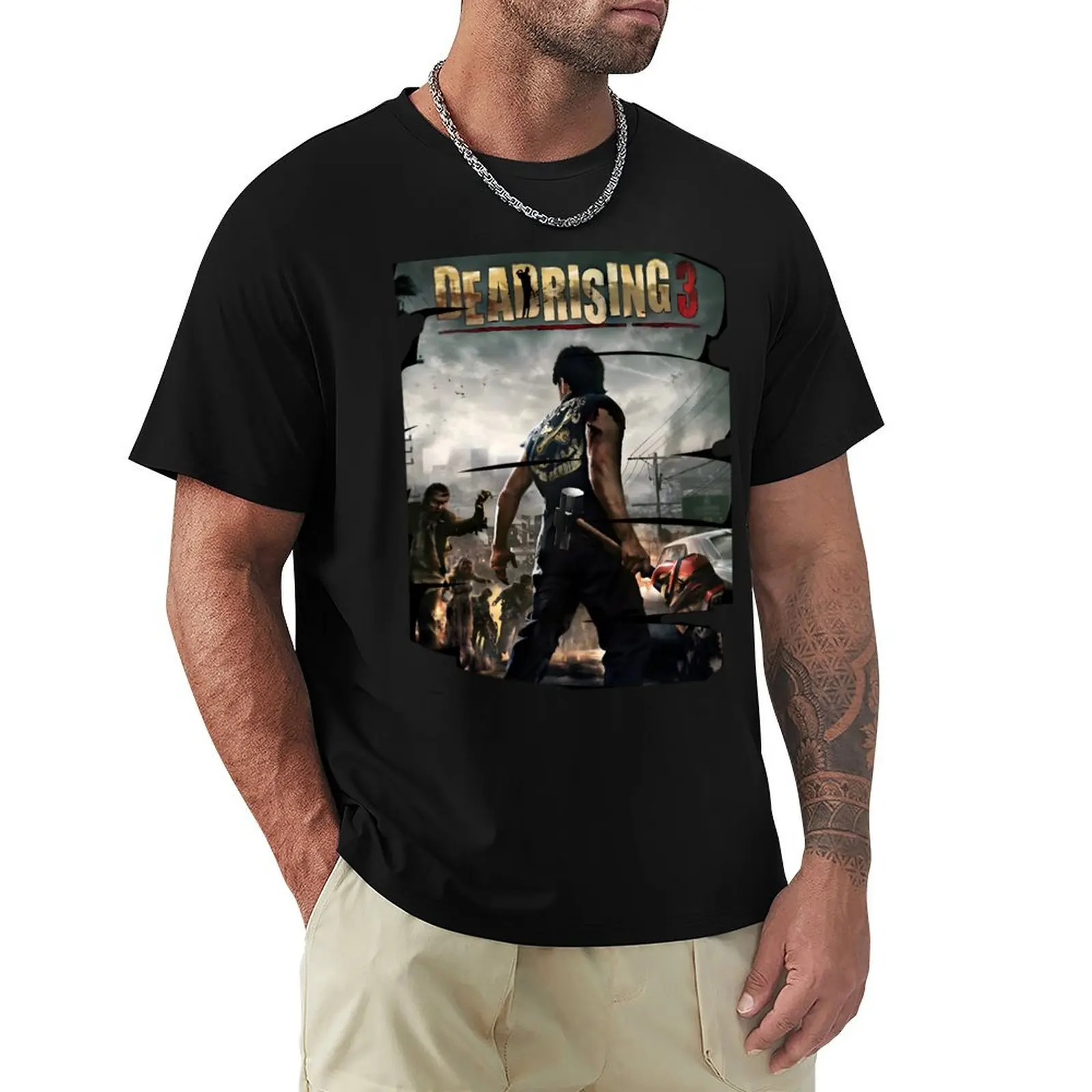 Camiseta casual resistente a manchas com estampa em tela Dead Rising 3