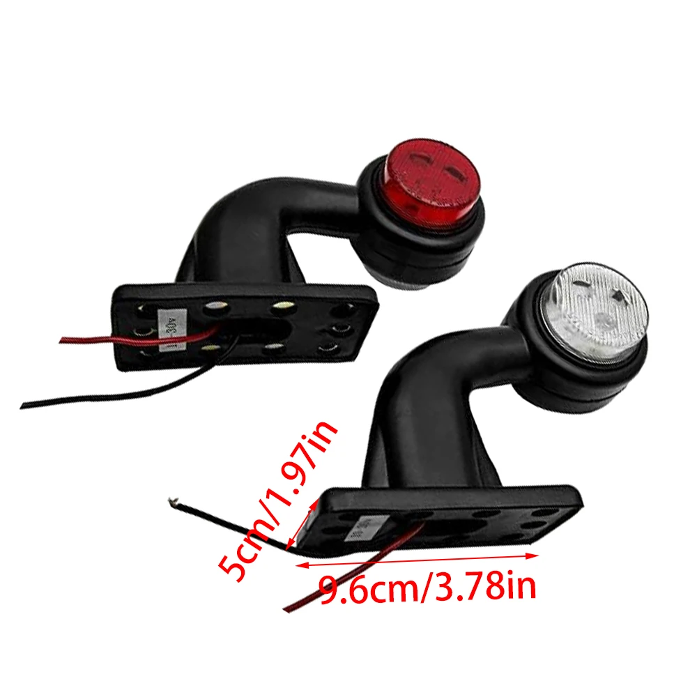 Picture 4: Universal 2Pcs/set Truck Lamp Car-styling 12/24V LED Side Marker Light Indicator Lamp Red White Tail Light Assembly