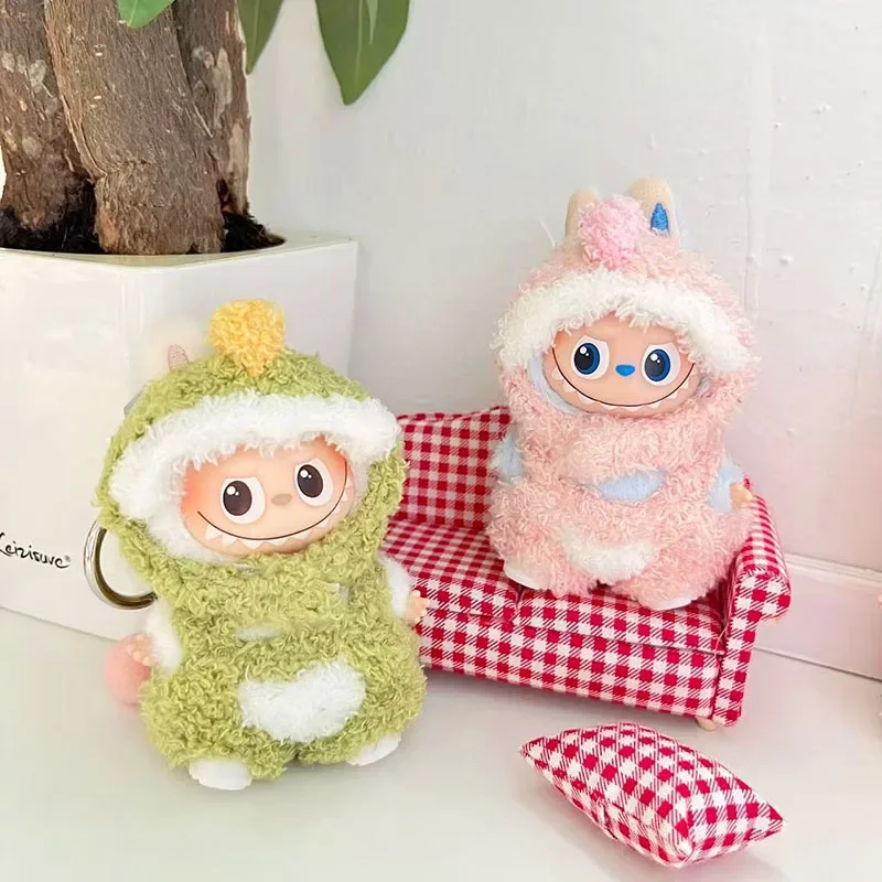 ชุดตุ๊กตา Labubu น่ารัก ชุดกุ้งทอด สำหรับตุ๊กตา Labubu ขนาดเล็ก 4.0 ชุดผึ้งสีเหลือง ไดโนเสาร์ ฉลาม อุปกรณ์เสริมตุ๊กตา