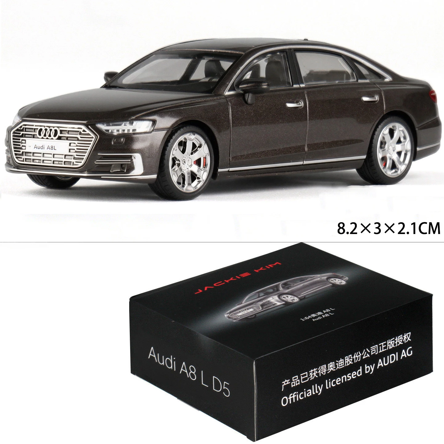 JKM 1:64 A8 D5 Coche de aleación fundido a presión y vehículos, modelo de coche en miniatura a escala para colección o regalo