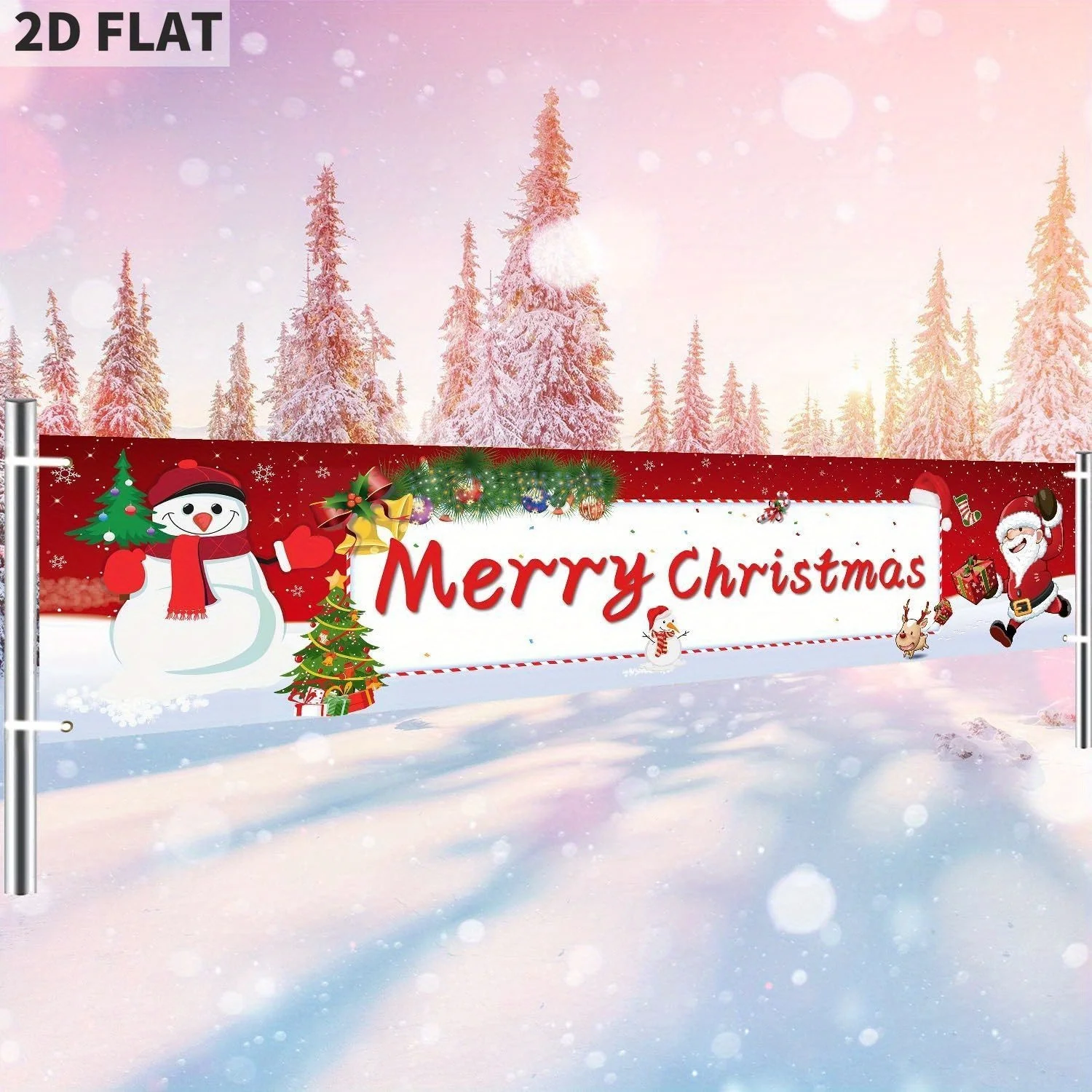 

Merry Christmas Banner, Christmas Party Decoration Supplies, for Indoor and Outdoor, Courtyard, and Lawn Polyester material