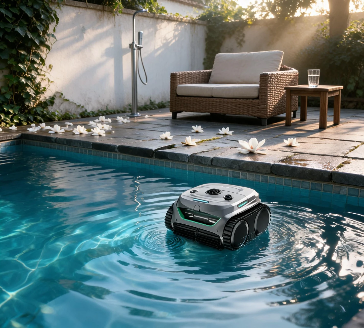 C2 Smart Navigation Cordless Pool Cleaner Robot App Control Wall Waterline Cleaning Dual Filtration Automatic Pool Vacuum