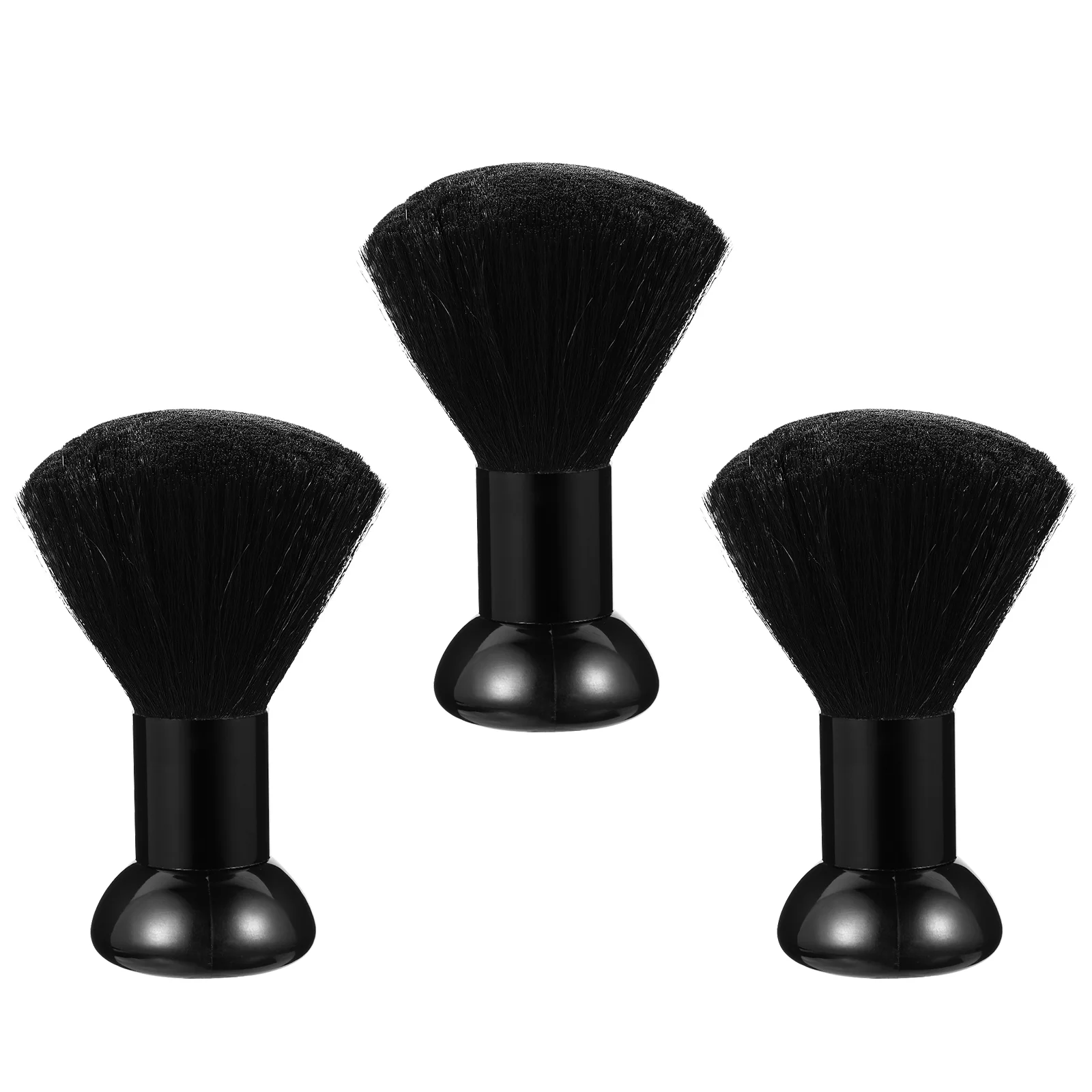 3pcs Black Neck Duster Brush Hair Cutting Salon Hair Neck Cleaning Salon Brush Hair Brush Handle Hair Brush