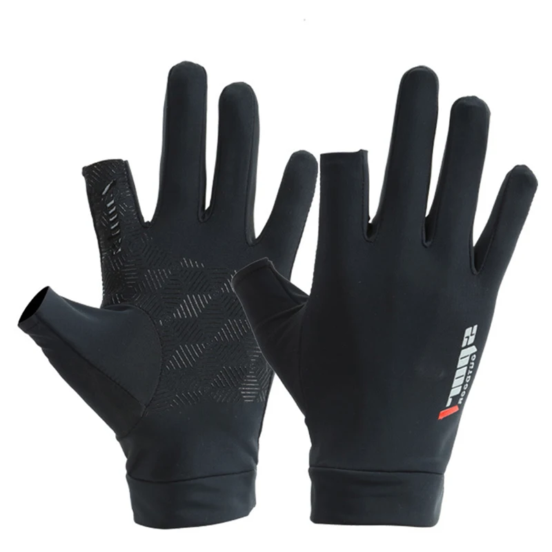 1 Pair Cycling Riding Bicycle Gloves Breathable Ice Silk Non-Slip Anti-UV Touch Screen Gloves Outdoor Sports Half-finger Gloves