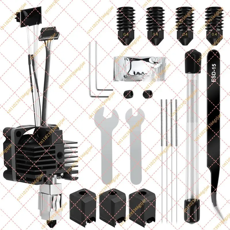 FY XB-For Bambu Lab P1P/P1S, Hotend Kit 3D Printer Full Assembly Hot End With Fan, P1S Hardened Steel 0.4Mm Nozzle High Speed