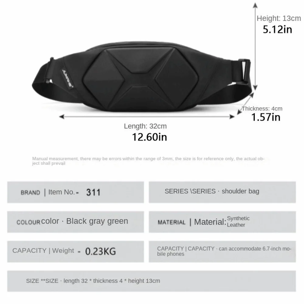 Leisure Waterproof Men's Chest Bag Handbag Large Capacity Sports Shoulder Bag Durable Casual Crossbody Bag Travel