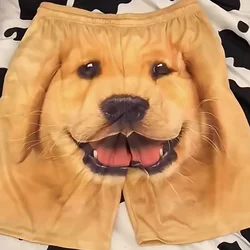 Golden Retriever Husky Print Quick-drying Shorts Pajama Pants Casual Pants Couple Five-quarter Pants Funny Cute Dog Head Shorts