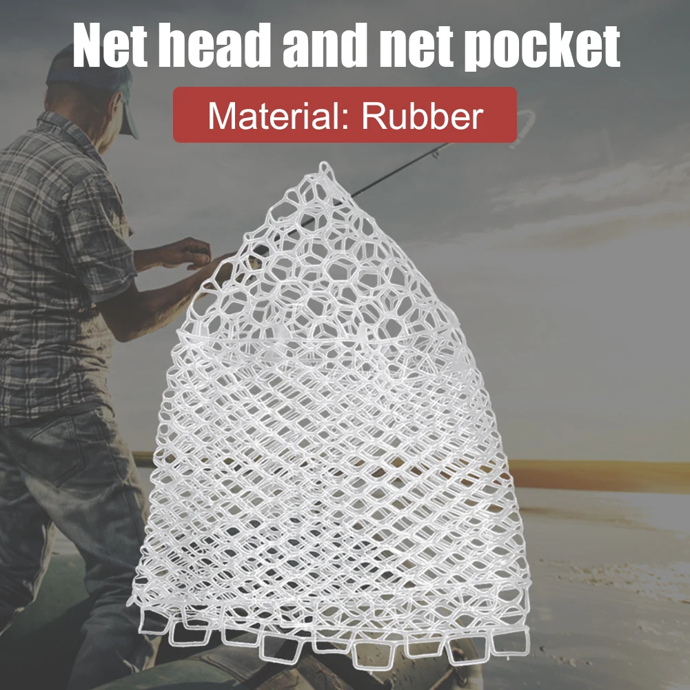 Rubber Net Head 32/40/55cm Folding Landing Net Portable Foldable Trout Net Outdoor Fishing Accessories