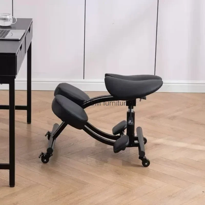 Saddle Seat Kneeling Chair With Wheels Adjustable Ergonomic Stool Office Mobile  Room Furniture