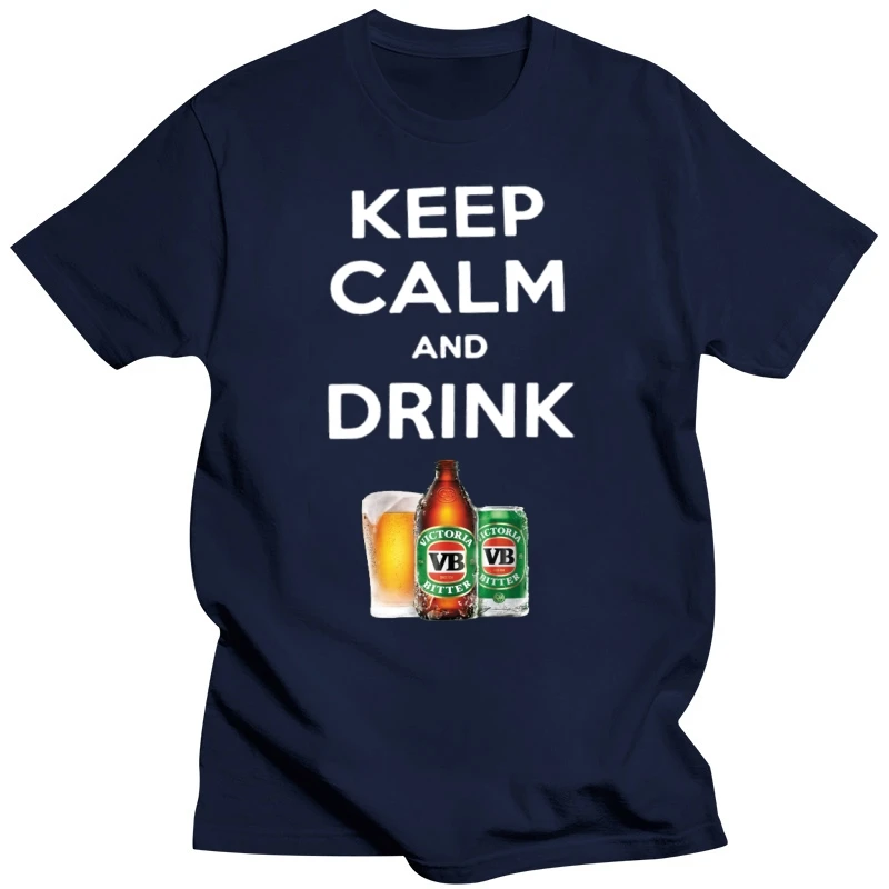 T Shirt Keep Calm Drink VB MENS BLACK ALL SIZES S TO 3XL Beer Victorian Bitter