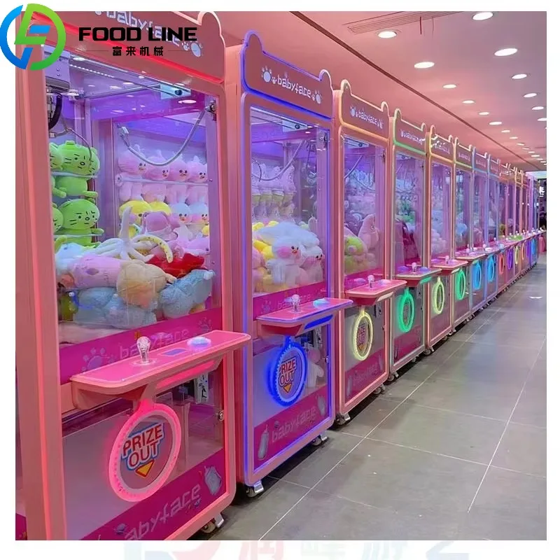 Amusement Park Coin Operated Game Machine Stuffed Animal Toy Vending Arcade Claw Crane Machine Claw Machine With Bill Acceptor