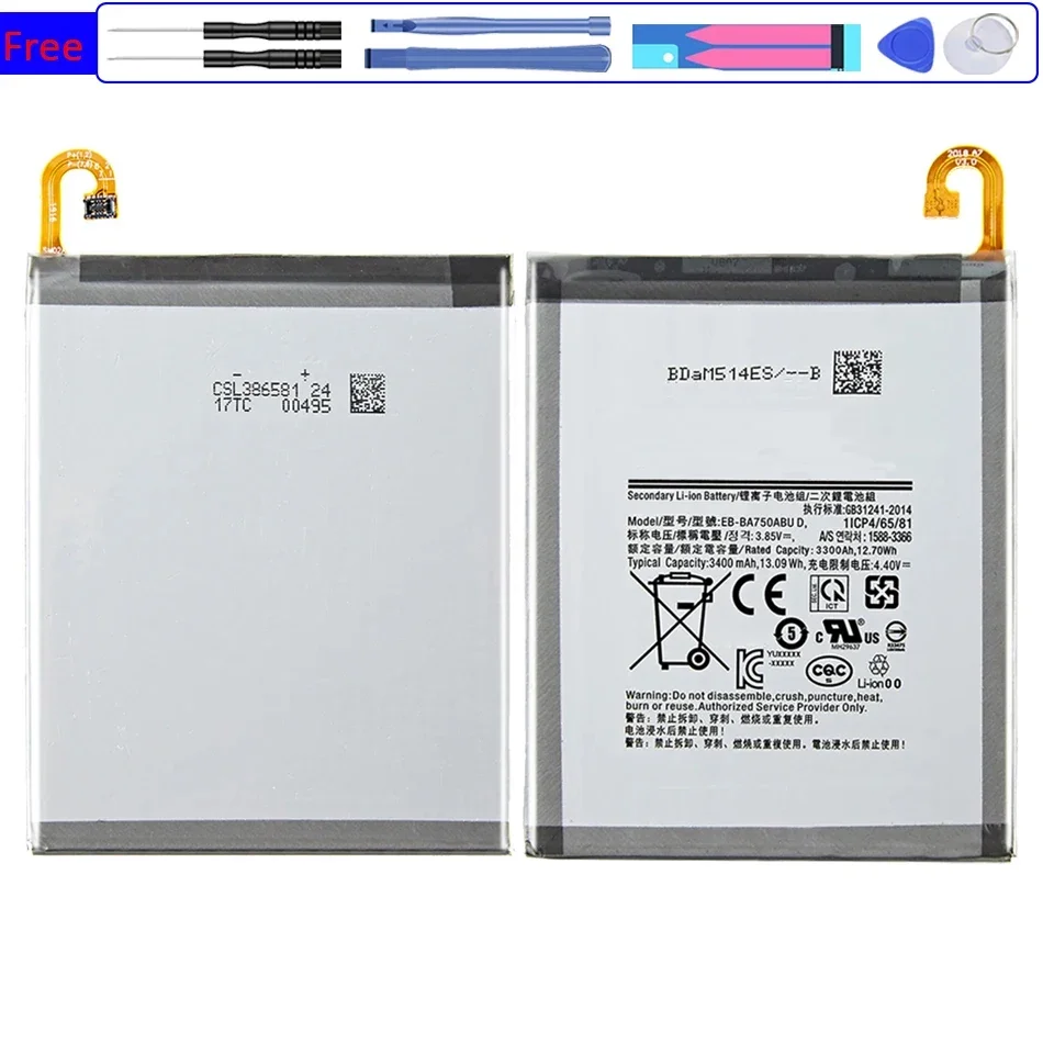 EB-BA750ABU 3400mAh Battery For SAMSUNG Galaxy A7 2018 version A730x A750 SM-A730x A10 2019 SM-A750F +Tools