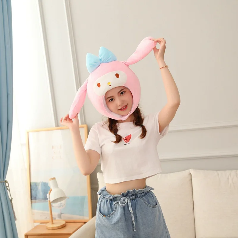 

Cartoon Plush Headwear Funny Bow Rabbit Cosplay Party Hat Cute Rabbit Headdress Costume Photo Performance Decorative Props