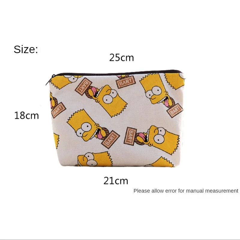 Simpson-حقيبة مستحضرات تجميل قماشية كرتونية للرجال والنساء ، قابض ذو سعة كبيرة ، محفظة عملات معدنية للهاتف ، محفظة ، أطفال ، حقيبة أقلام رصاص ، حقيبة غسيل نسائية
