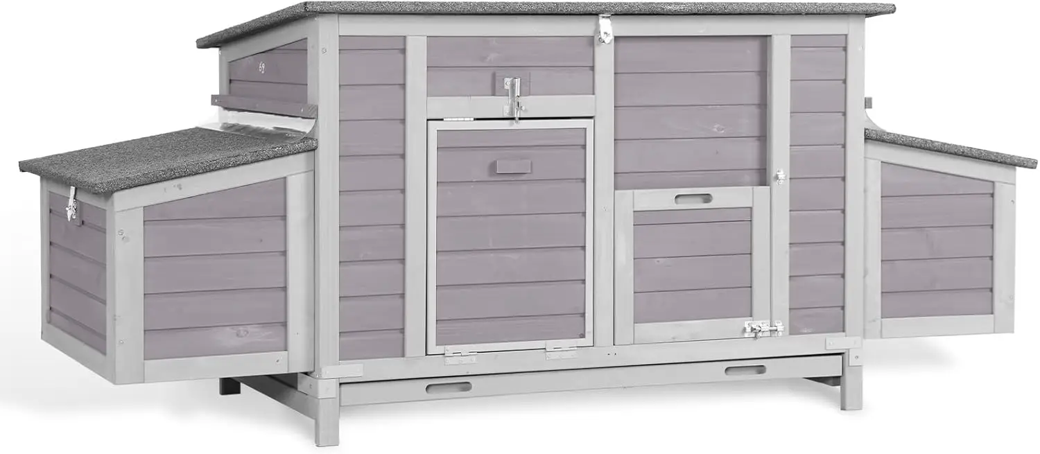 حظيرة الدجاج 67.3 بوصة بيت البط الكبير مع 4 صناديق التعشيش لـ 2-4 دجاج بيت الدجاجة في الهواء الطلق قفص الدجاج