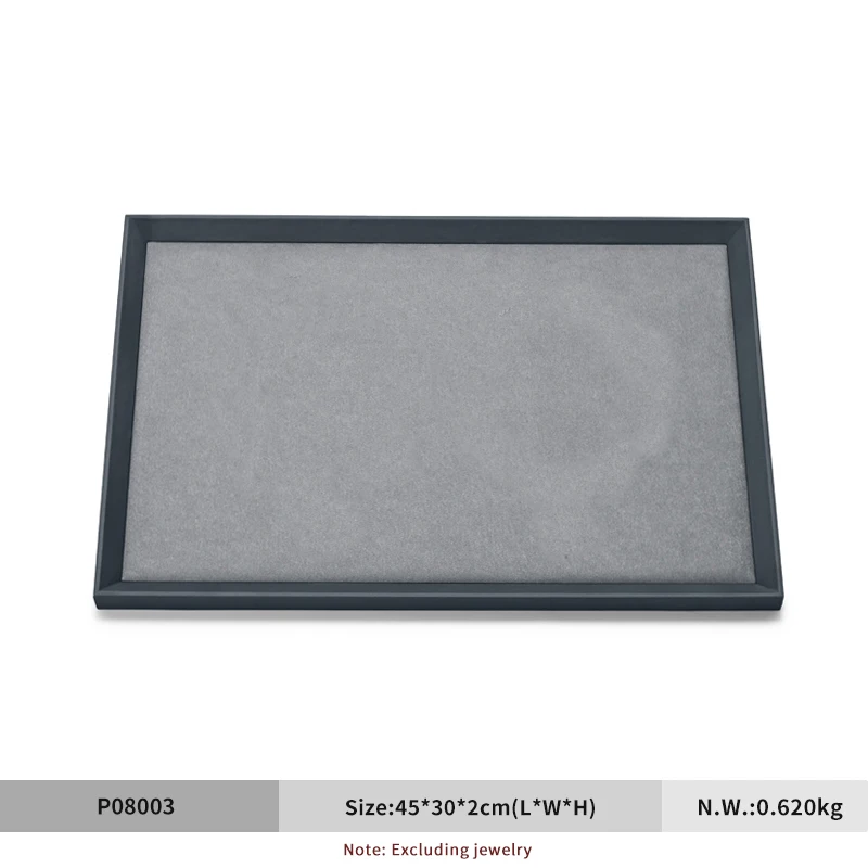 Premium PU Leather Flat Jewelry Tray, Elegant Organizer