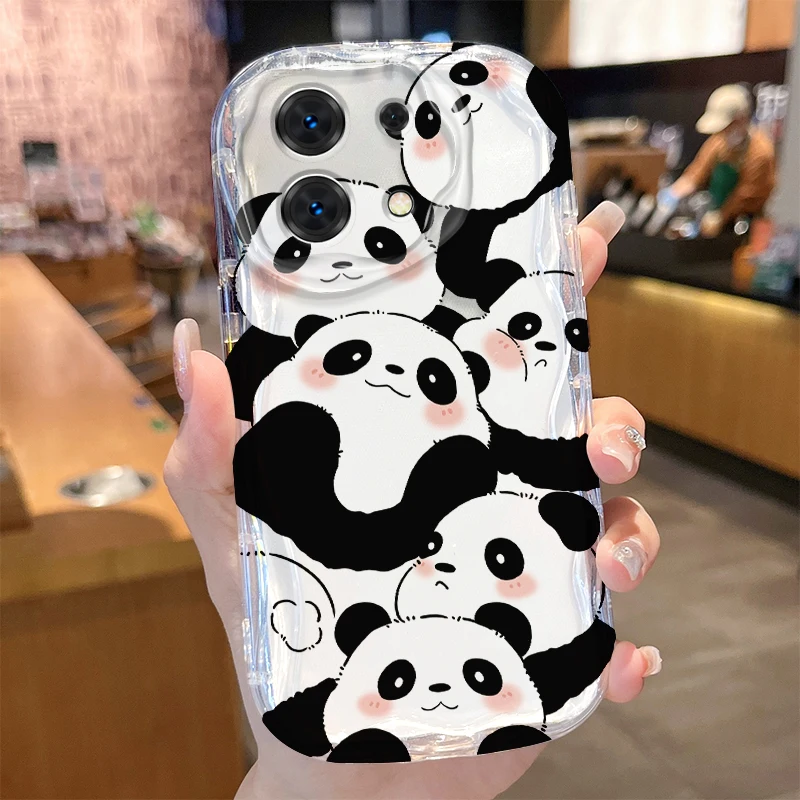 Cartoon Panda Phone Case for Xiaomi Redmi Note 13 12 11 Pro Plus 4G 5G 13C 12C Turbo 12S 11S 10 9 11A 9C Silicone Cover Funda