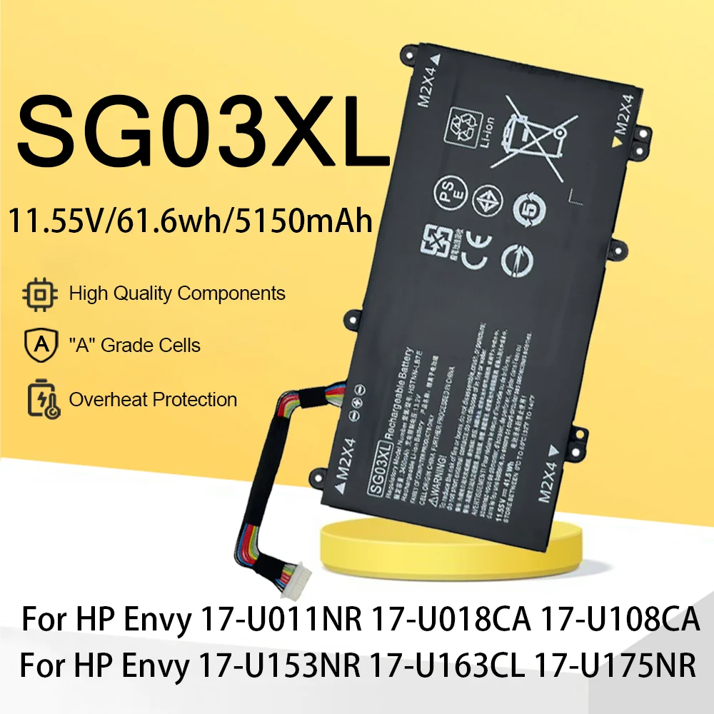 

SG03XL Laptop Battery For HP Envy 17-U110NR 17-U163CL 17-U175NR 17-U177CL Notebook 849315-850 TPN-I126