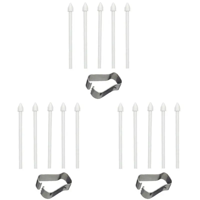 15X Touch Stylus S Pen Tips Nibs+ Pen Clip For Tab S7 S7+/S6 Lite/Note10/Note20 Universal Stylus Tip White