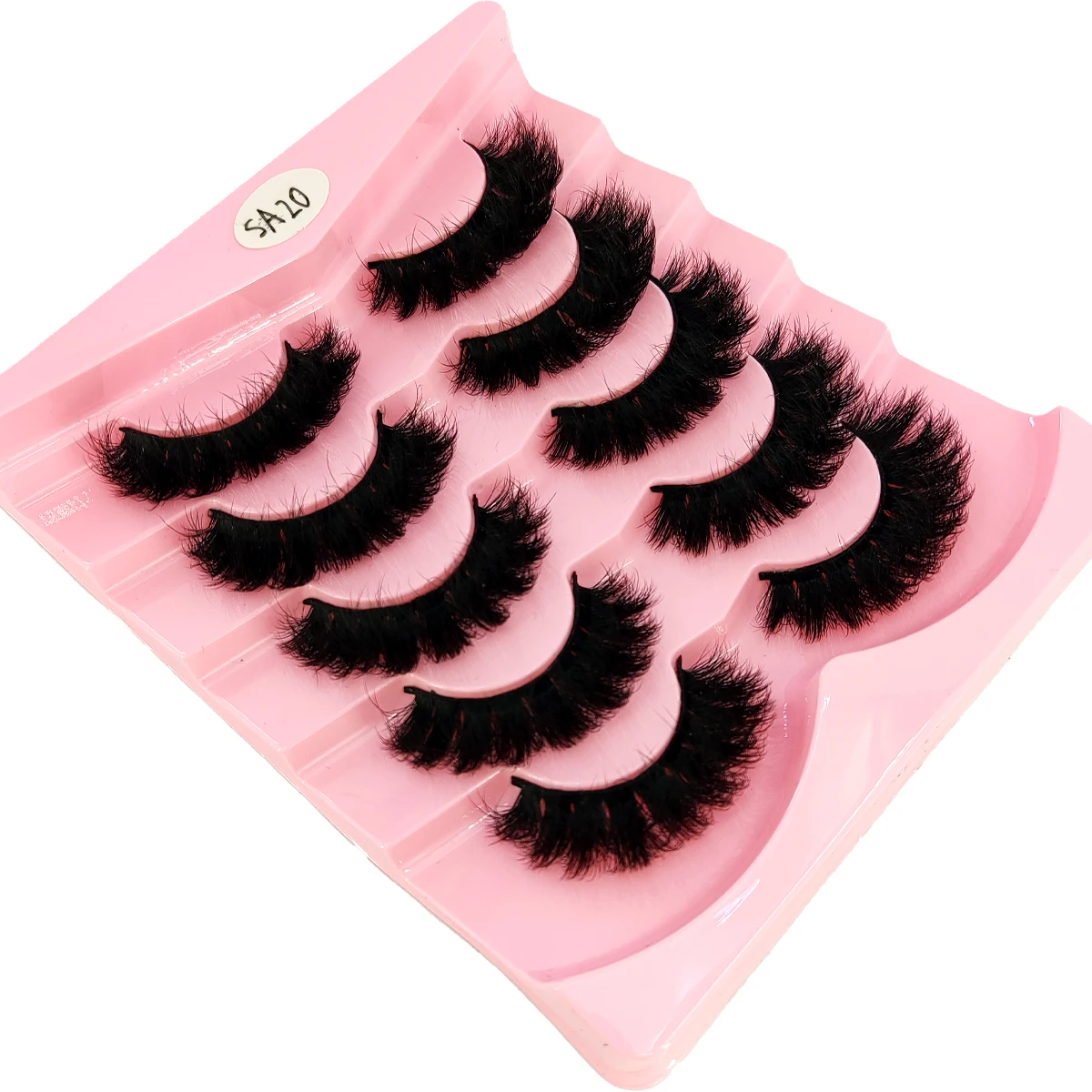 AMSDCN 5 pairs 3D Artificial Mink False Eyelash Messy Thick Eyelash Makeup False Eyelash Extension Kit