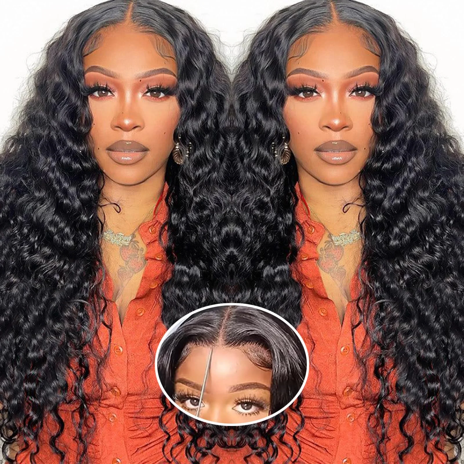 

30 40 inch Curly Wigs Human Hair 13x6 Hd Lace Frontal Wigs Human Hair For Women Deep Wave 4x4 Closure Lace Front Glueless Wigs