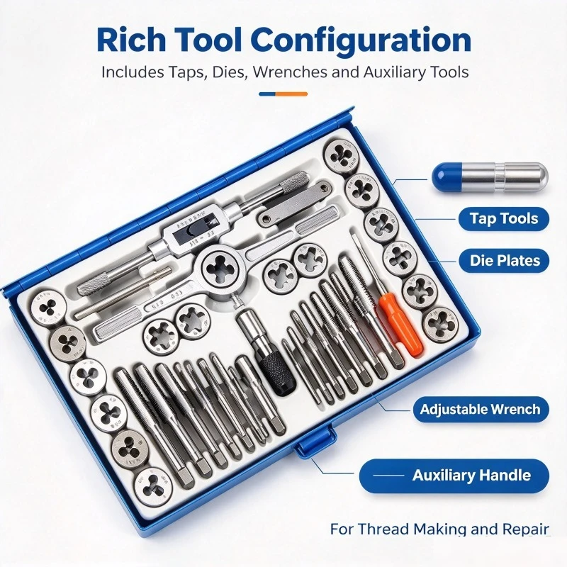 40Pcs SAE Inch Tap And Die Set #4‑1/2