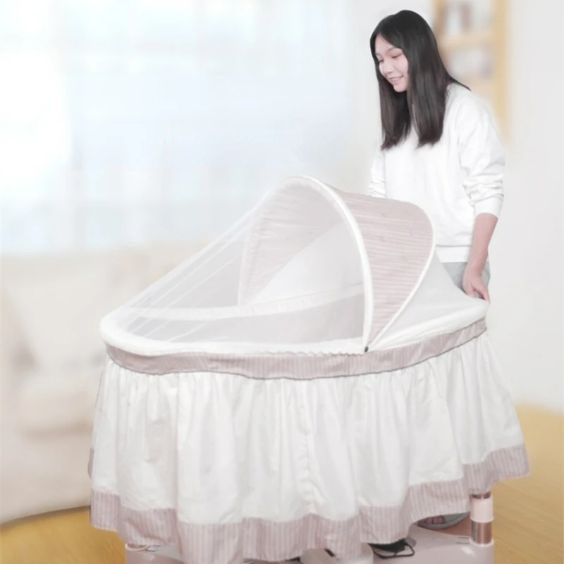 Bluetooth Music Baby Bassinet Adjustable Swing Baby Electric Bassinet Newborn Comfort Baby Sleeping Basket Movable Baby Cot Bed