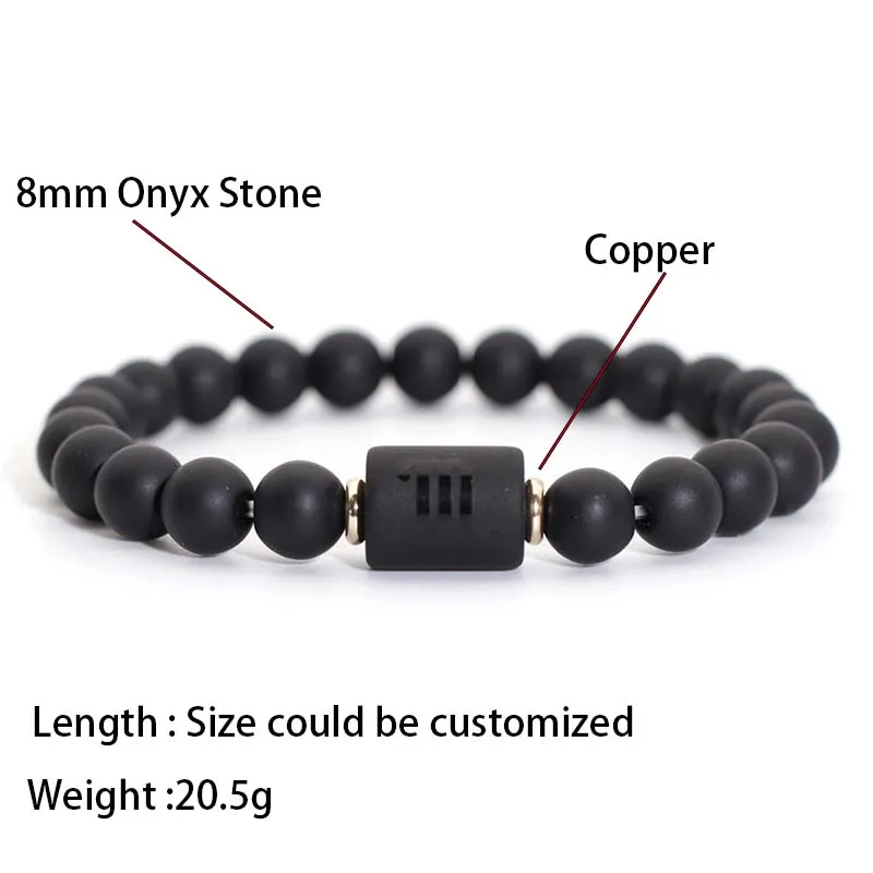 زودياك علامات كوكبة زوجين سوار ، العذراء الميزان مطرز سوار ، التأمل اليوغا ، حجر الجزع ، عشاق هدية