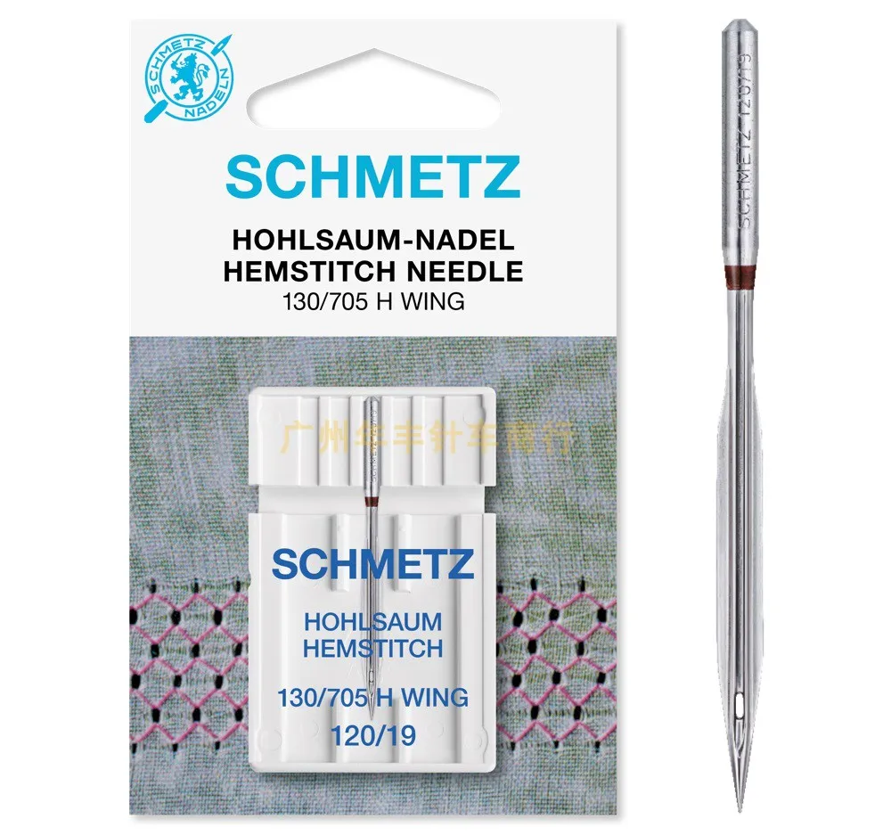 Aguja de ala Schmetz alemana, máquina de coser doméstica, aguja de punzonado, aguja Triangular 130/705 h-wing, 1 Uds.