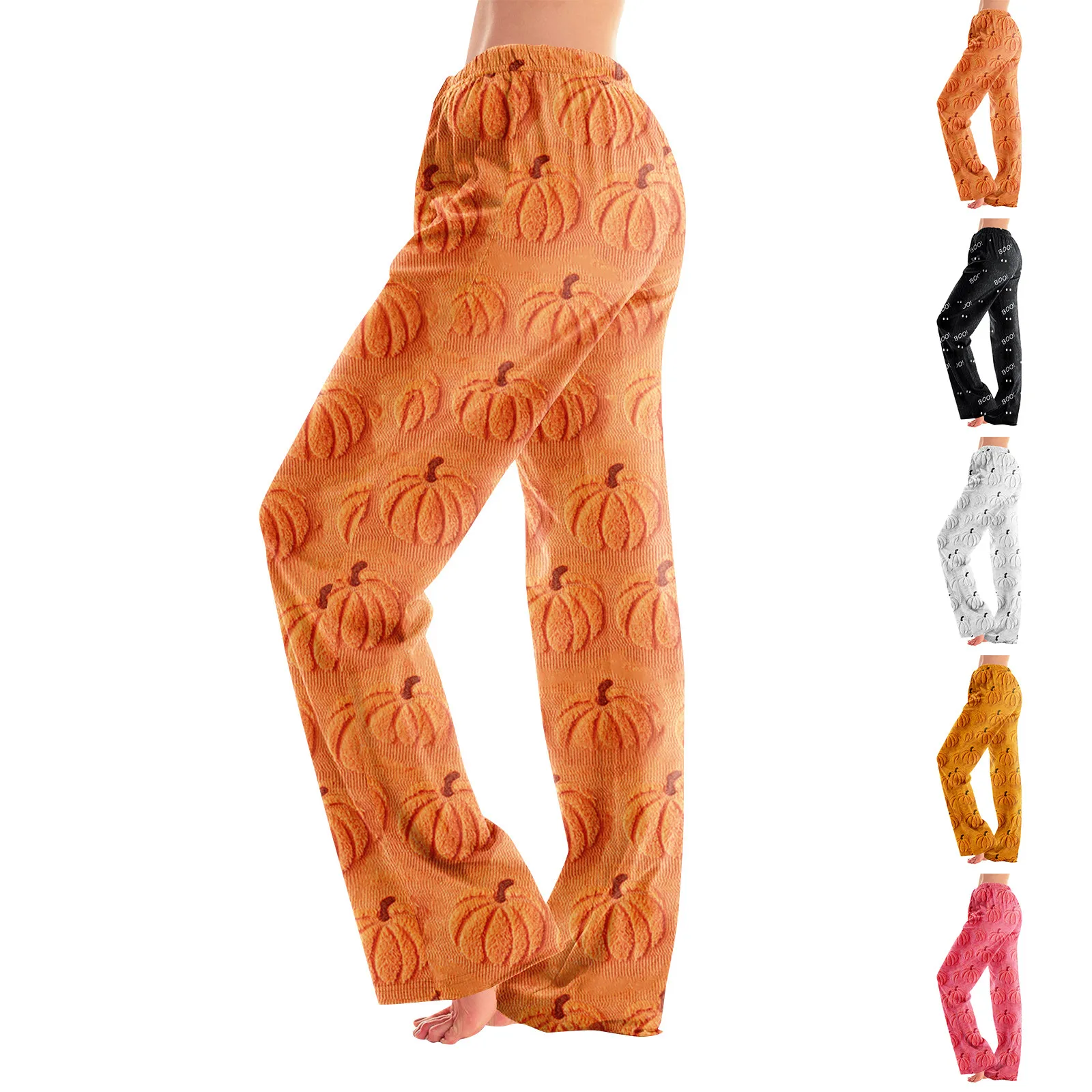 

Women Halloween Pumpkin Pattern Sleepwear Bottoms Autumn Winter Pajama Pants Comfortable Soft Fabric Home Clothes